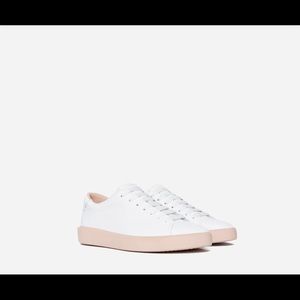 Everlane The ReLeather Tennis Shoe White/Pale Pink